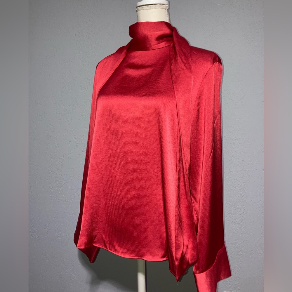 H&M’s Tie Neck Sateen Blouse- NWOT